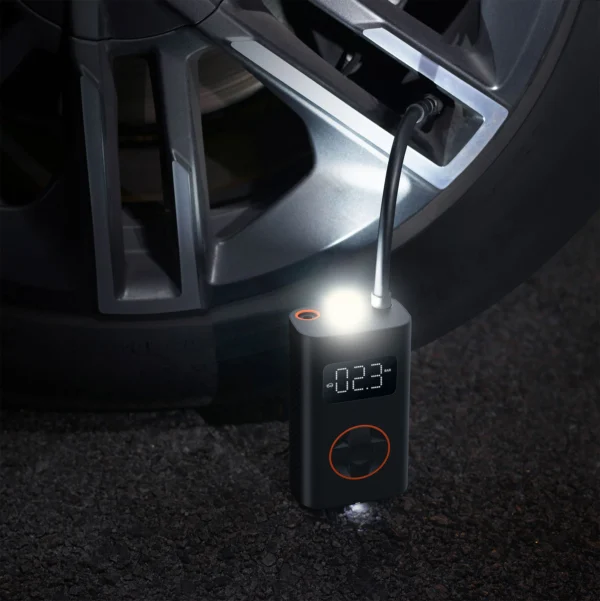 Mini Compresseur D'air Portable 150 PSI, 10,3 Bars, LED, Rechargeable USB-C QiCYCLE N2