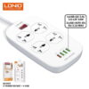 Multiprise 4 Prise Avec 4 Entrées USB 5V 3.1A 2500W 2m LDNIO SC4407