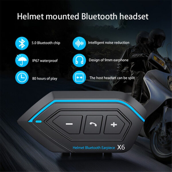 Oreillette Bluetooth Pour Casque Moto X6