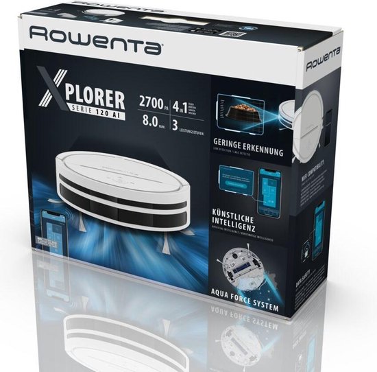 Robot Aspirateur Laveur 2700 Pa Autonomie 120 Nav8.0 Rowenta X-Plorer Serie 120 AI RR7875