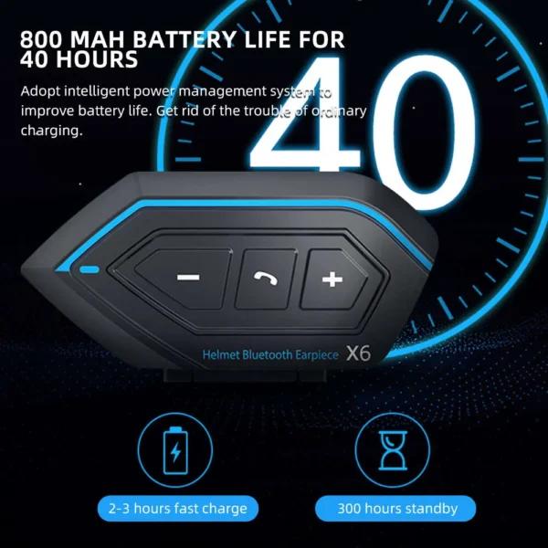 Oreillette Bluetooth Pour Casque Moto X6