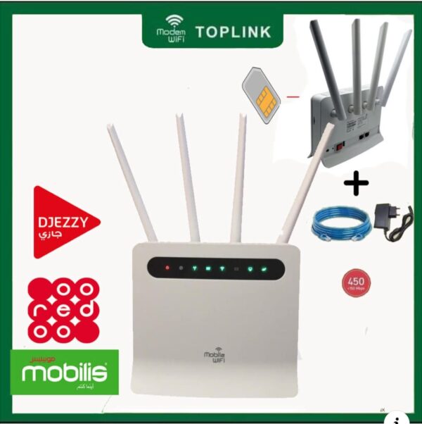 MODEM 4G - TOPLINK ROUTER CPE PRO - 4 ANTENNES / DJEZZY / MOBILIS / OOREDOO