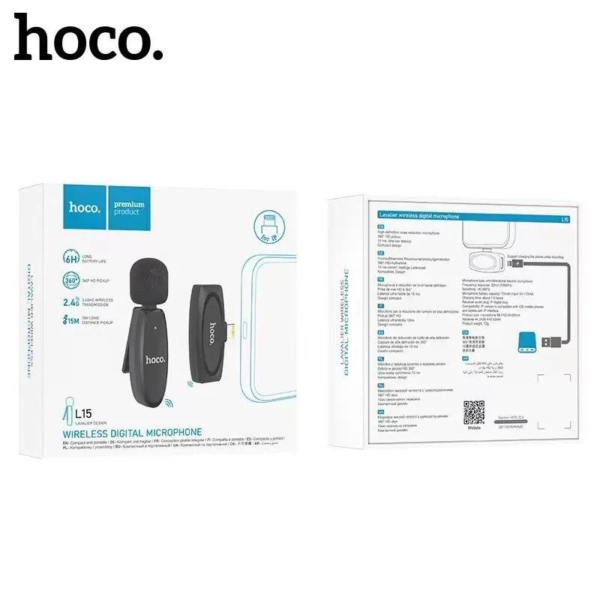 L15 Type-IP Microphone Numérique Cravate Sans Fil- Hoco