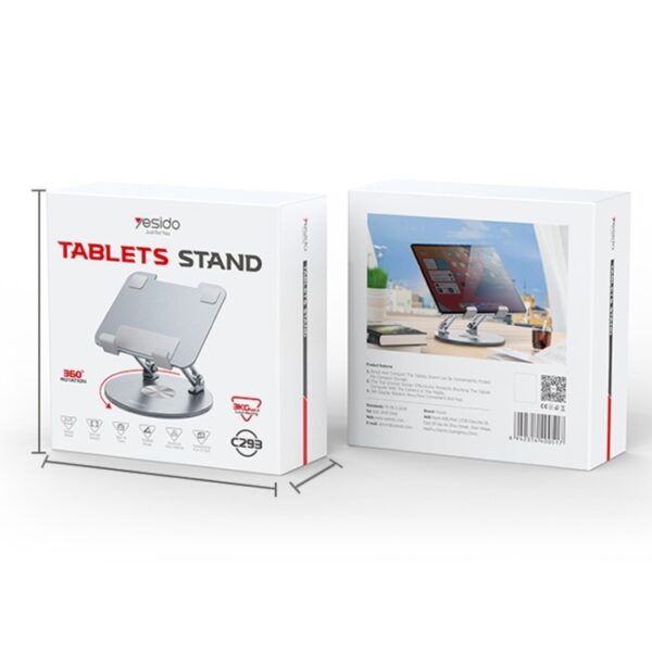 Support de bureau pliable rotatif à 360 degrés pour tablette Yesido C293