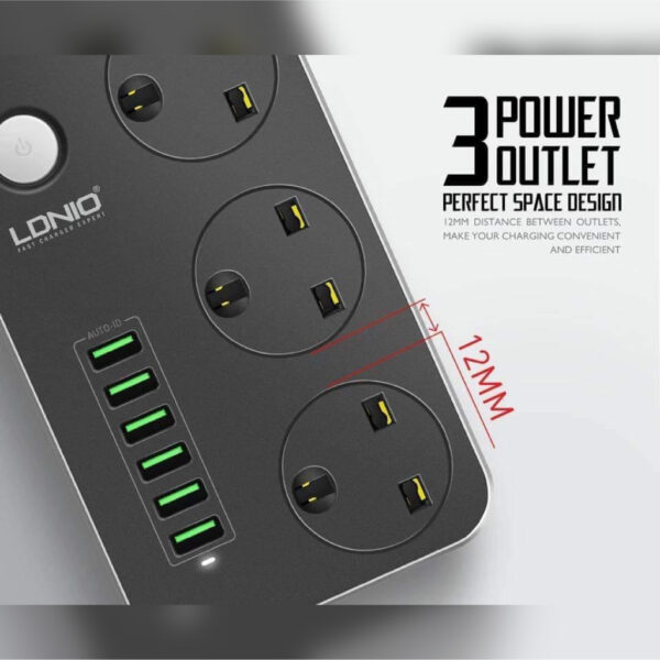Multiprise 6 Entrées USB 5V 3.4A 2500 W 2m LDNIO SC3604