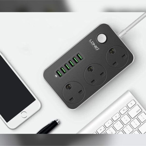 Multiprise 6 Entrées USB 5V 3.4A 2500 W 2m LDNIO SC3604