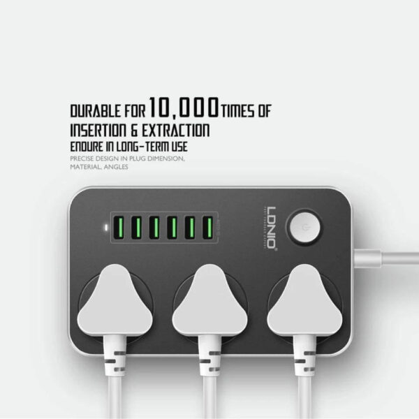 Multiprise 6 Entrées USB 5V 3.4A 2500 W 2m LDNIO SC3604