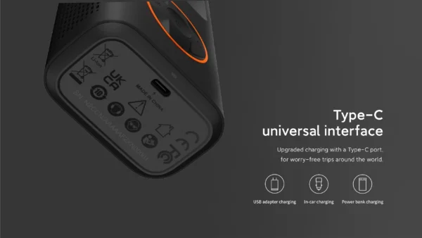 Mini Compresseur D'air Portable 150 PSI, 10,3 Bars, LED, Rechargeable USB-C QiCYCLE N2