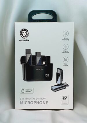 Microphone à affichage numérique 2 en 1, connecteur de lightning, Noir Green Lion