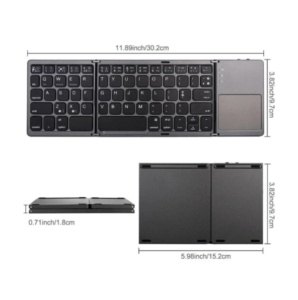 Clavier Portable, Sans Fil, Bluetooth pliable B033