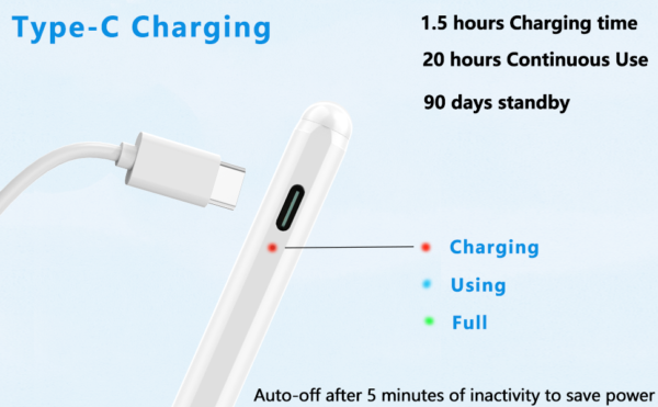 Stylet Anker Pro Capacitif Pour IPad/IPad Pro/Air/Mini (Blanc) WIRELESS CHARGING
