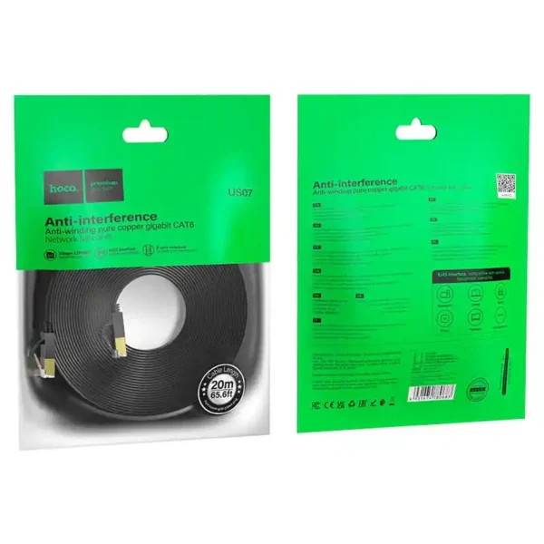 Cable de 20m Gigabit Ethernet RJ45 Cat-6 US07 Général HOCO