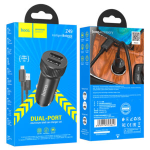 Chargeur De Voiture Double Port USB-A vers Micro-USB Hoco Z49
