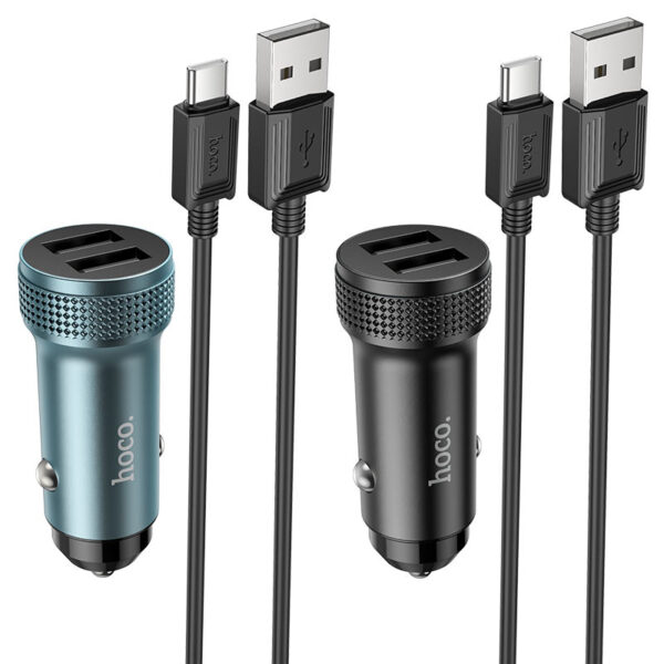 Chargeur De Voiture Double Port USB-A vers Micro-USB Hoco Z49