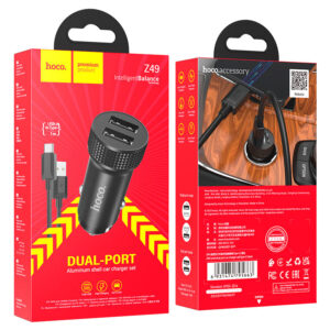 Chargeur De Voiture Double Port USB-A vers Type-C Hoco Z49