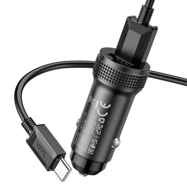 Chargeur De Voiture Double Port USB-A vers Type-C Hoco Z49