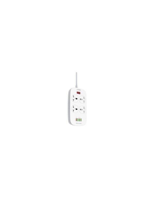 Multiprise 4 Prise Avec 4 Entrées USB 5V 3.1A 2500W 2m LDNIO SC4407