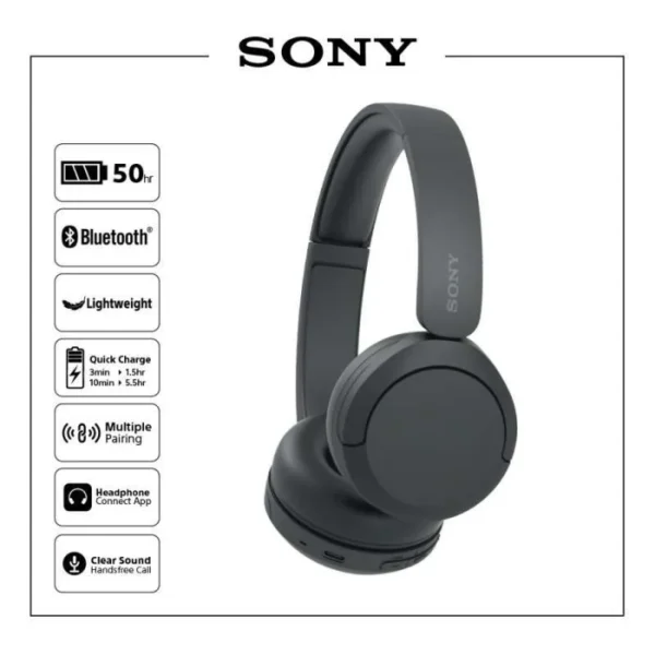 Casque sans fil avec microphone, appel, 50 Heures d'autonomie Sony WH-CH520