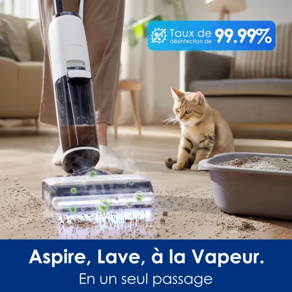 Nettoyeur De Sols Sans-Fil,Balai Vapeur,Auto-Nettoyage, Autopropulsion, Tineco Floor One S7 Steam Plus