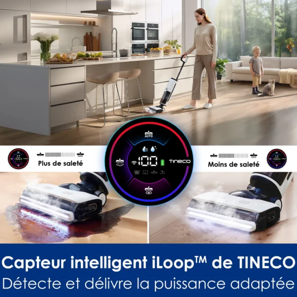 Nettoyeur De Sols Sans-Fil,Balai Vapeur,Auto-Nettoyage, Autopropulsion, Tineco Floor One S7 Steam Plus