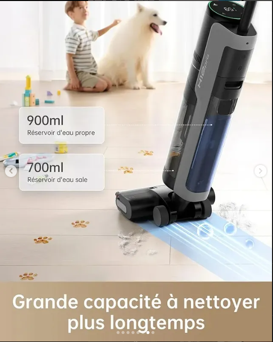 DREAME H12 Pro Aspirateur Eau Et Poussière Intelligent Sec Et Humid,900ml,Autonomie 35Min,ÉcranLED